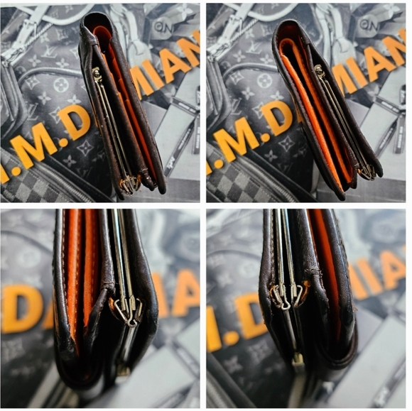 VINTAGE CHANEL CAMBON LAMBSKIN LEATHER Bifold Wallet - Picture 9 of 10